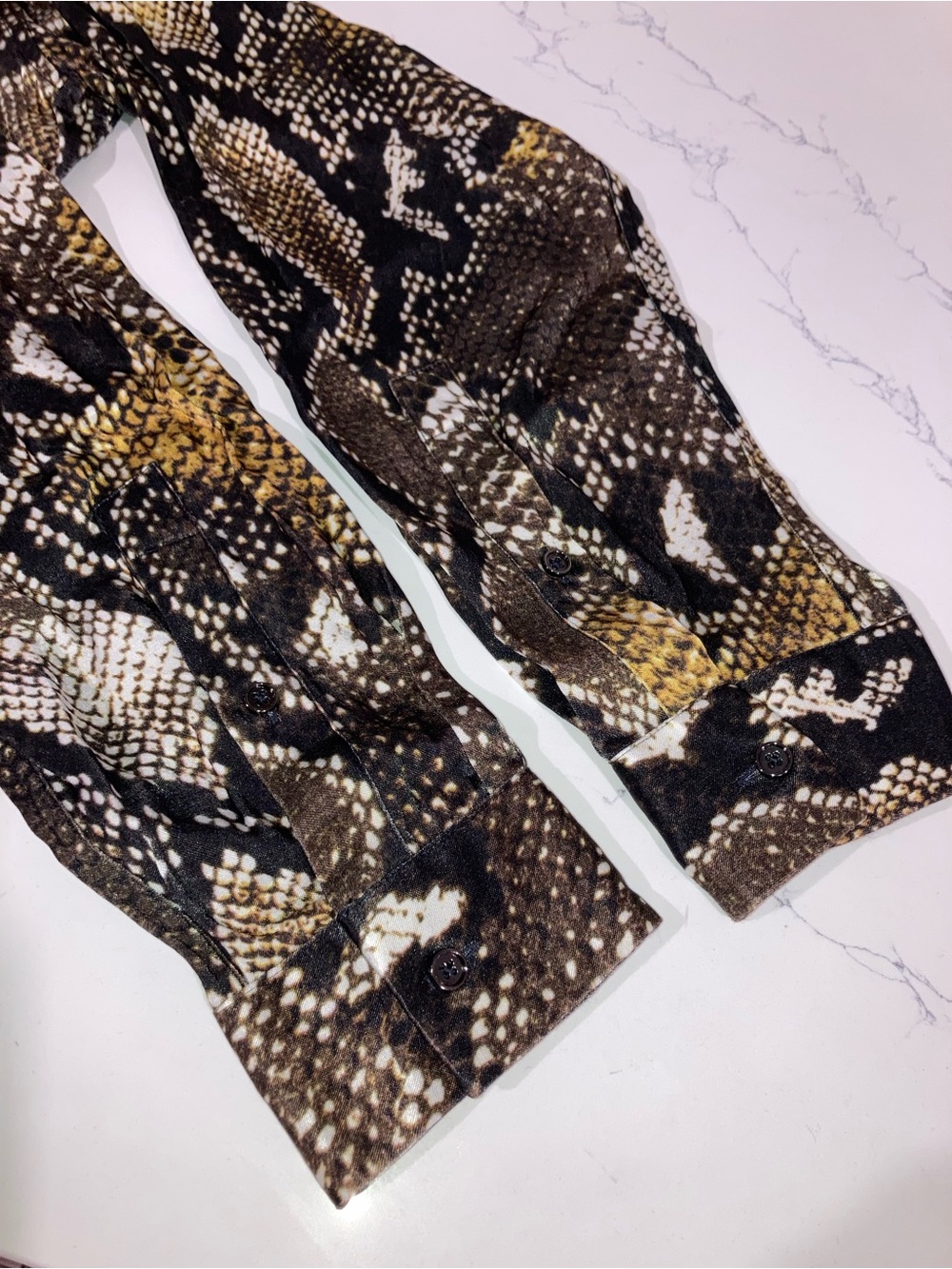 Le 31 Simons Brown Snake Print Button Up Shirt - size XXL - Picture 5 of 6